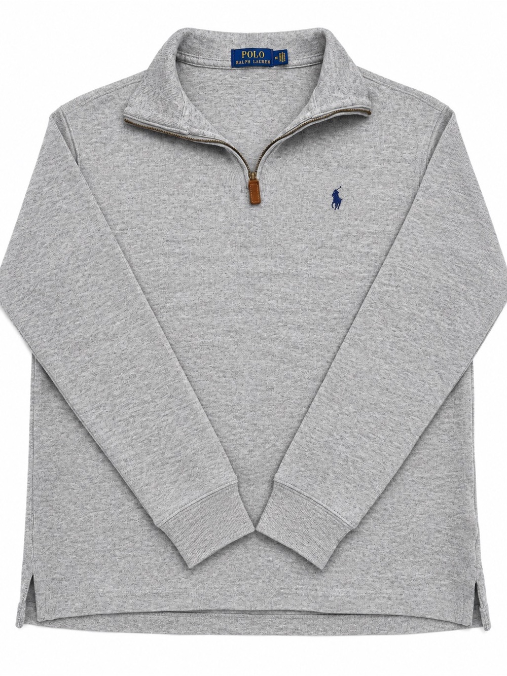 Ralph Lauren Light Gray Quarter-Zip Pullover with Navy Pony